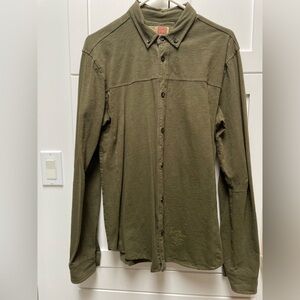 Scotch & Soda Men’s cotton button down in army green, Size medium